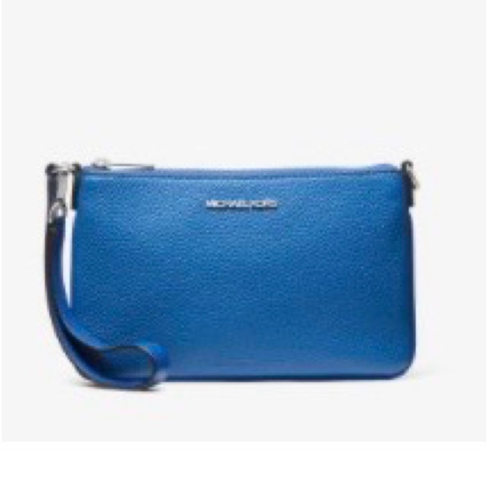 Michael Kors Jet Set Galaxy Blue Pebbled Leather Wristlet, NWT - Picture 14 of 14